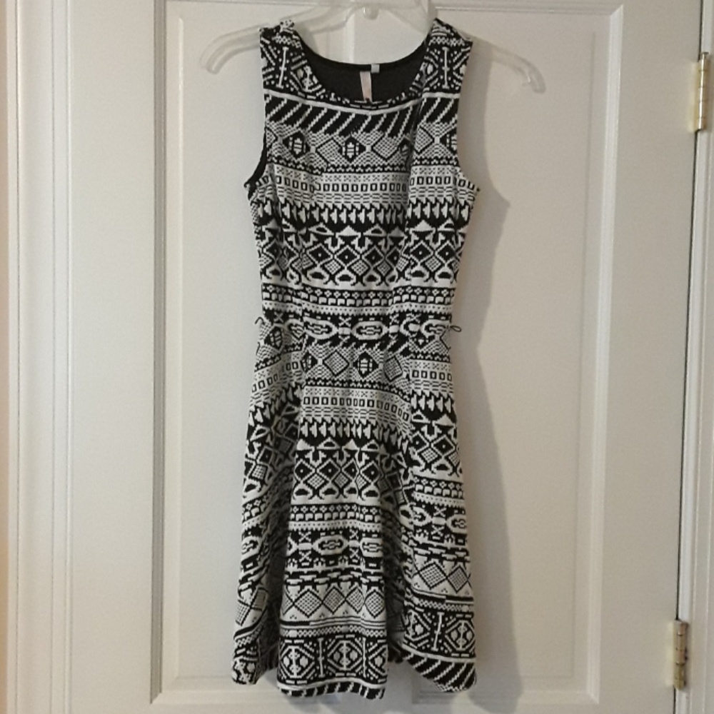 Thin Black and White Sweater Dress